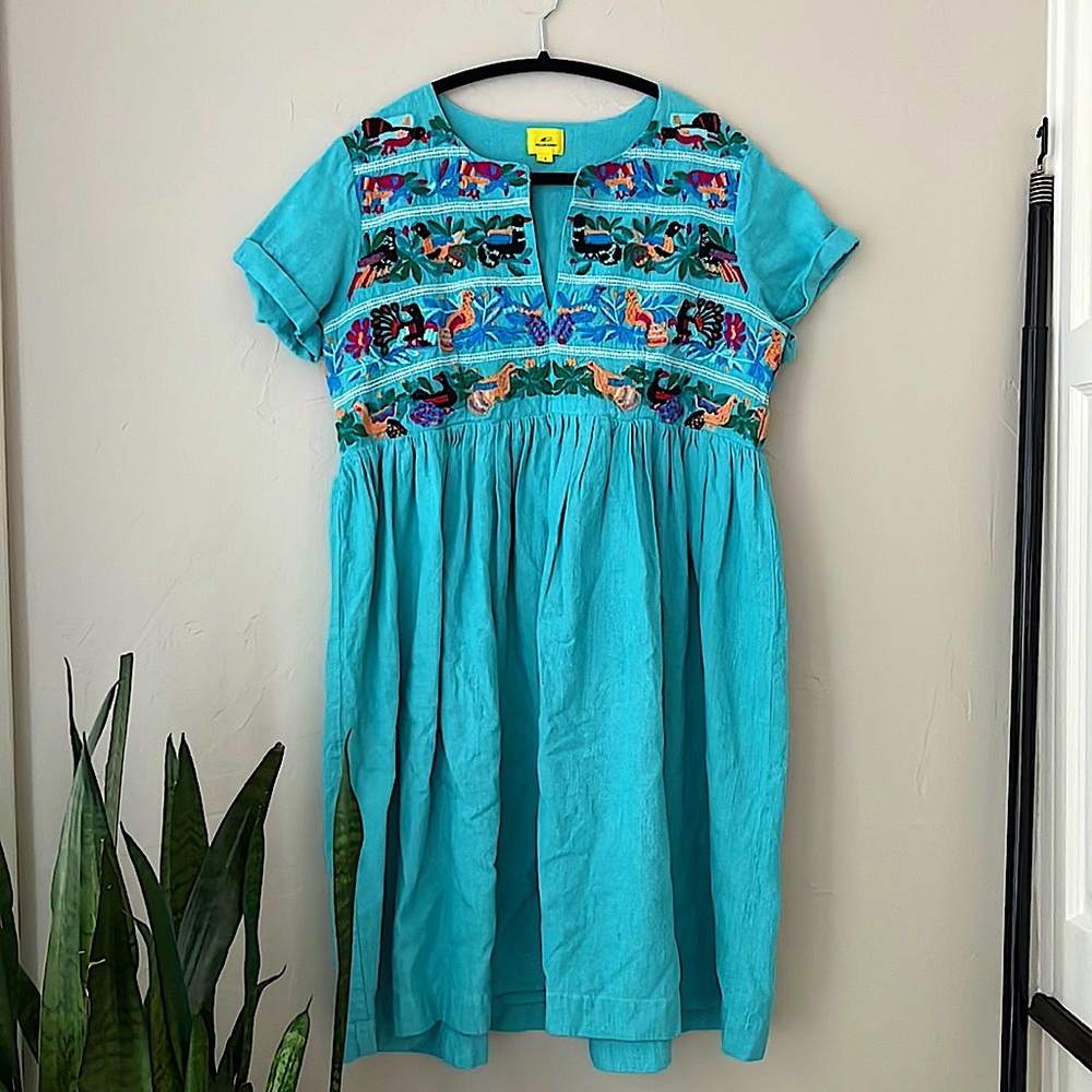 Roller Rabbit Blue Embroidered Dress